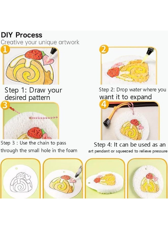 OSHIMA Diy 3D Painting Kit, Foam Texture Painting Paper Kids Creative Art Set, Safe Magic Fluffy Paint and Fluffy Paint Paper for Arts & Crafts (Rectangle) - Image 2